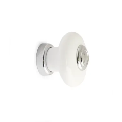 Knopp Erik 37 mm, Vit/Krom