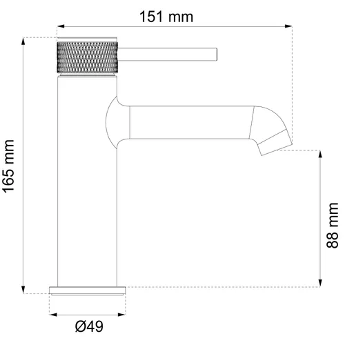 Tvättställsblandare, Mimosa, Svart