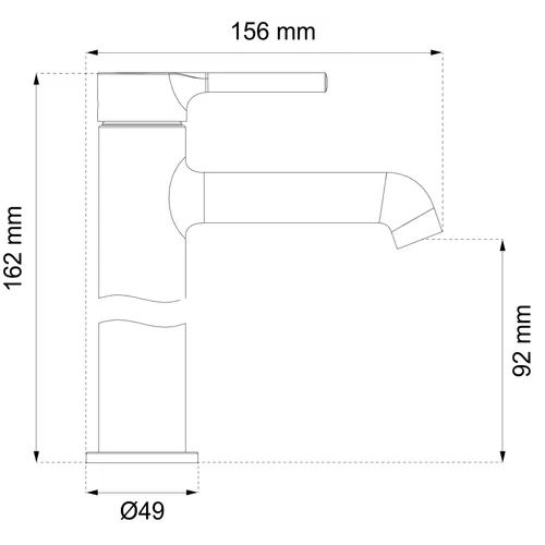 Tvättställsblandare, Peony, Svart