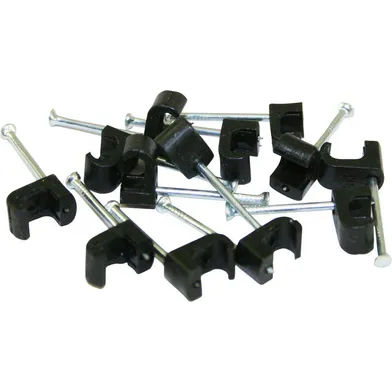 Ledningshållare oval 3x5 mm, Svart, 20-pack