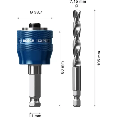 Hålsågadapter Power Change Plus Hex inkl. Metallborr, 7,15x105 mm