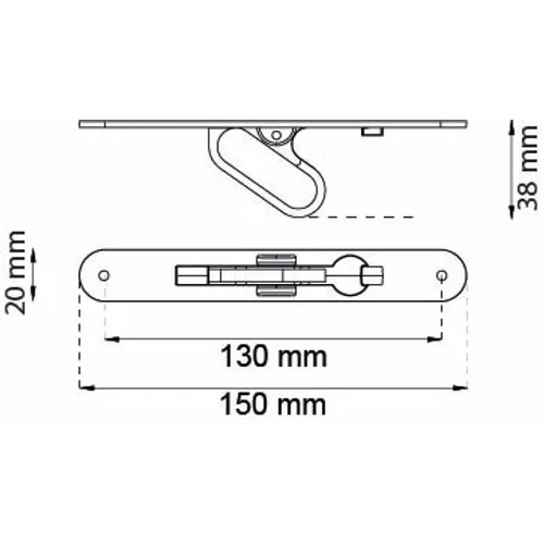 Kanthandtag 292 Krom, 150x20 mm