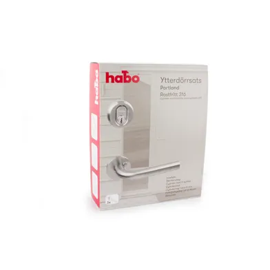  Ytterdörrsats Portland u. låshus, Rostfritt syrafast