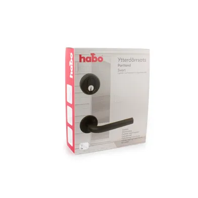 Ytterdörrsats Portland u. låshus, Svart