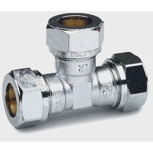 Klämringskoppling t-koppling 12 mm, krom