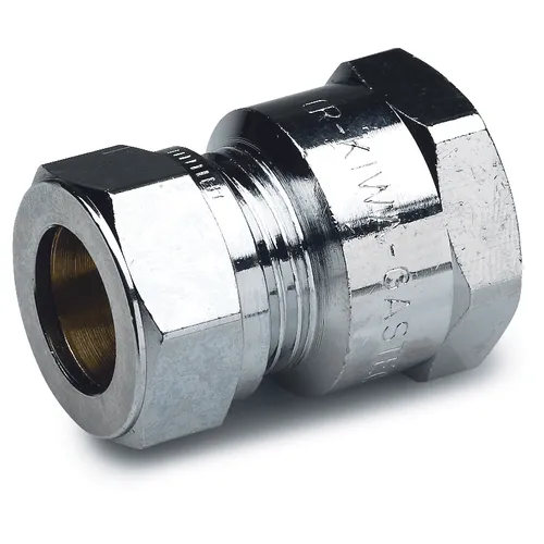Klämringskoppling rak klämring/inv. gänga 12 mm x R10, krom