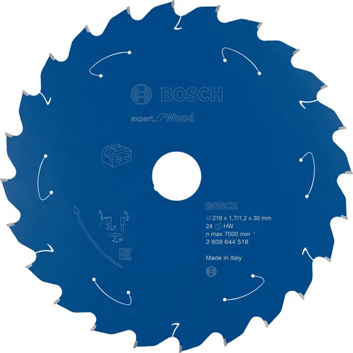 Cirkelsågklinga Expert f. batteridrift, Trä 216/30 mm, 24T