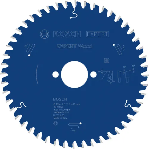 Cirkelsågklinga exp wood, 165x30x2,6 mm 48t