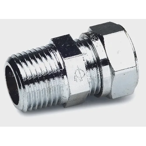 Klämringskoppling rak klämring/utv. gänga 15 mm x r15, krom