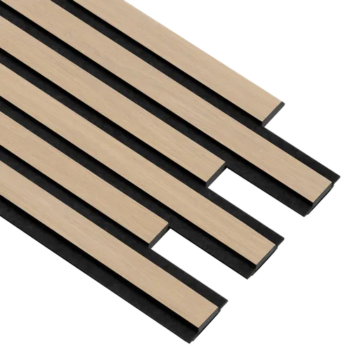 Akustikpanel Pro, Svart kärna, 16x300x2400, Svart filt, Vit