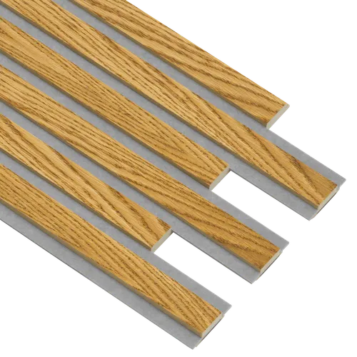 Akustikpanel Pro, Ljus kärna, 16x300x2400, Grå filt, Brun