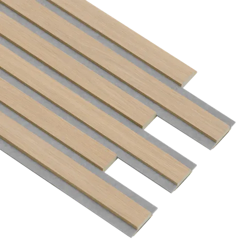 Akustikpanel Pro, Ljus kärna, 16x300x2400, Grå filt, Vit