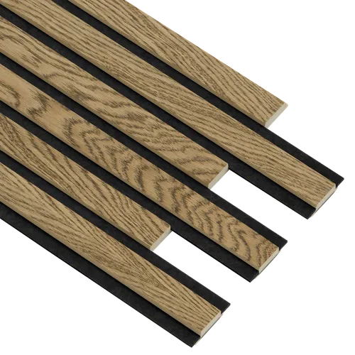 Akustikpanel Pro, Ljus kärna, 16x300x2400, Svart filt, Mörkbrun