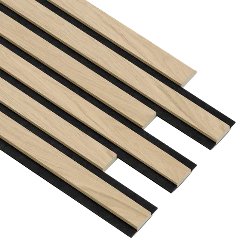 Akustikpanel Pro, Ljus kärna, 16x300x2400, Svart filt, Natur