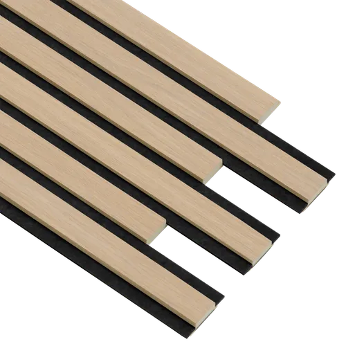 Akustikpanel Pro, Ljus kärna, 16x300x2400, Svart filt, Vit