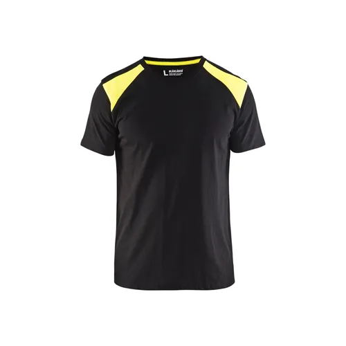T-shirt Bas, Svart/Varselgul Strl. XL