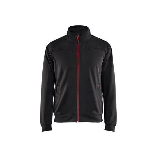 Tröja med dragkedja, Svart/Röd Strl. XL