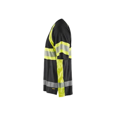 T-shirt Pikéstickad, Varsel, Svart/Gul Strl. S