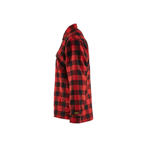 Fodrad flanellskjorta, Röd/Svart Strl. XL