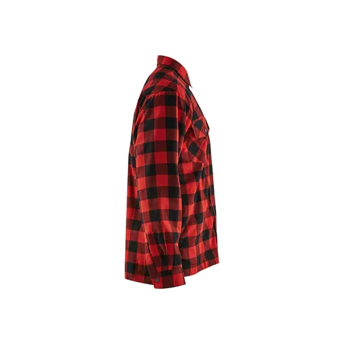 Fodrad flanellskjorta, Röd/Svart Strl. XL