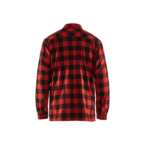Fodrad flanellskjorta, Röd/Svart Strl. XL