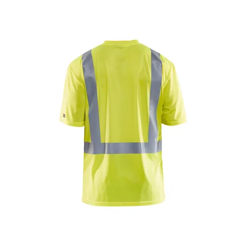 T-shirt V-ring, Varsel, UV-skyddad, Gul Strl. M