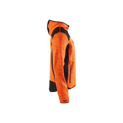 Stickad  jacka, orange/svart Strl XXL