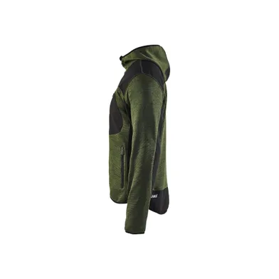 Stickad jacka, Armégrön/Svart Strl. XL