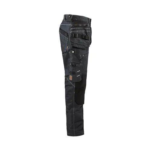 Hantverksbyxa Låg gren Denim m. stretch X1900, Marinblå/Svart Strl. C48