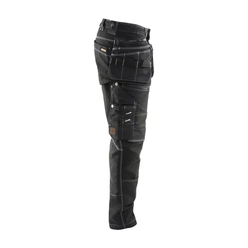 Hantverksbyxa Denim m. stretch X1900, Svart Strl. C48