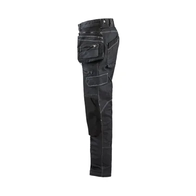 Hantverksbyxa Låg gren Denim m. stretch X1900, Marinblå/Svart Strl. C48