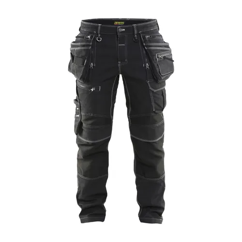 Hantverksbyxa Denim m. stretch X1900, Svart Strl. C48