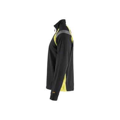 Tröja halfzip, Svart/Varselgul Strl. XL