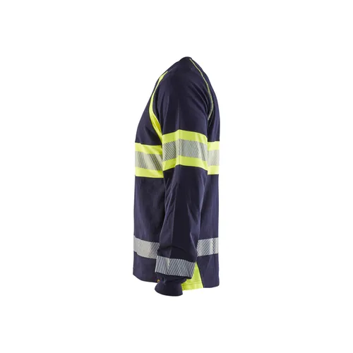 Långärmad T-shirt Varsel, Marinblå/Gul Strl. L