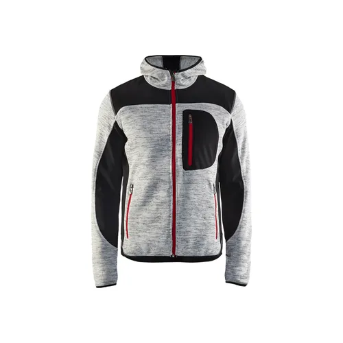 Stickad jacka, Gråmelerad Strl. XL
