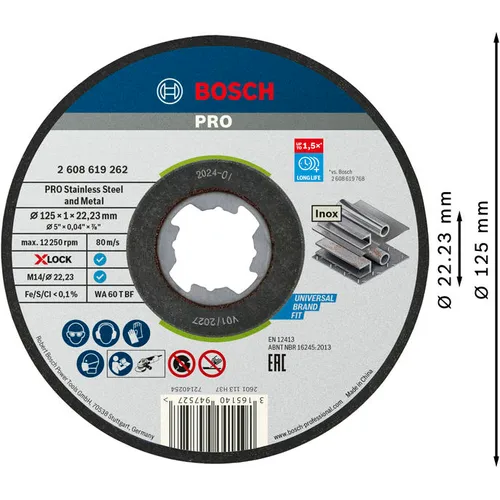 Kapskiva X-Lock Standard Inox 125 mm