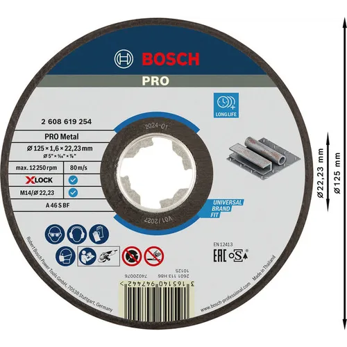 Kapskiva X-Lock Expert Metall 125 mm
