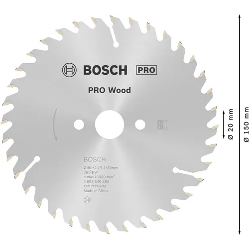 Cirkelsågklinga Optiline Trä 150/20 mm, 36T