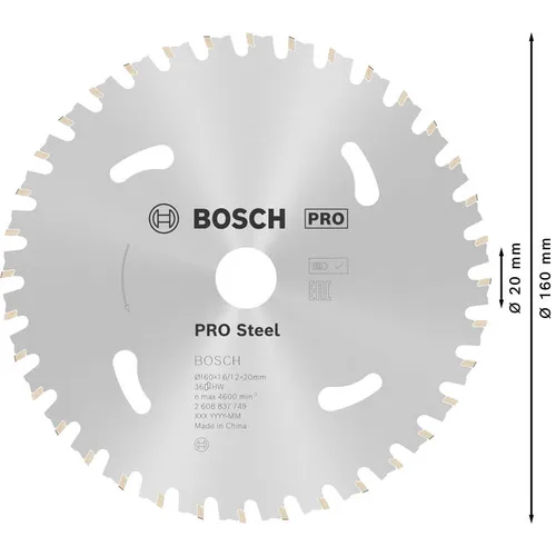 Cirkelsågklinga Standard f. batteridrift, Metall 160/20 mm, 40T