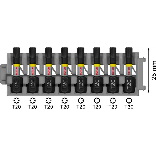 Bits Torx 25 mm Impact Control T20, 8-pack