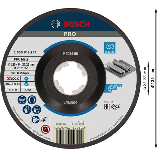 Kapskiva X-Lock Expert Metall Navrondell 125 mm