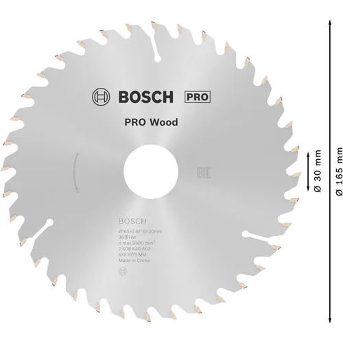 Cirkelsågklinga Optiline Trä 165/30 mm, 36T