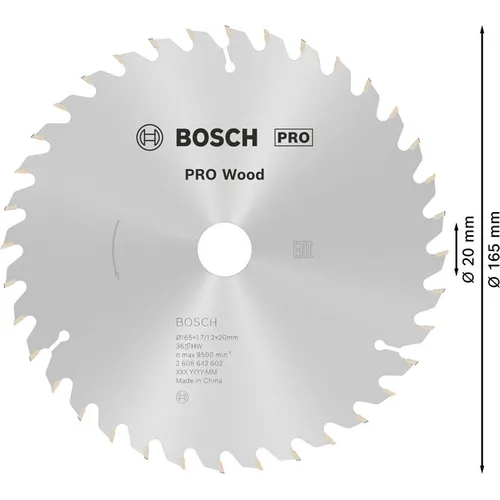 Cirkelsågklinga Optiline Trä 165/20 mm, 36T