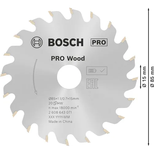 Cirkelsågklinga Optiline Trä 85/15 mm, 20T
