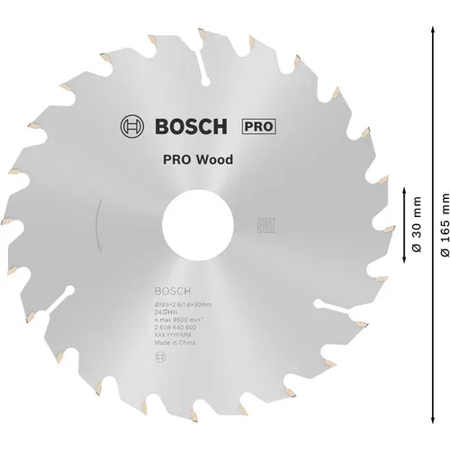 Cirkelsågklinga Optiline Trä 165/30 mm, 24T