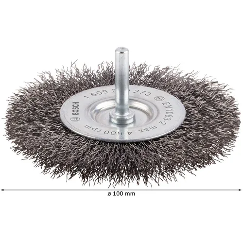 Skivstålborste, Ø 6 mm skaft Ø 100 mm, Grov