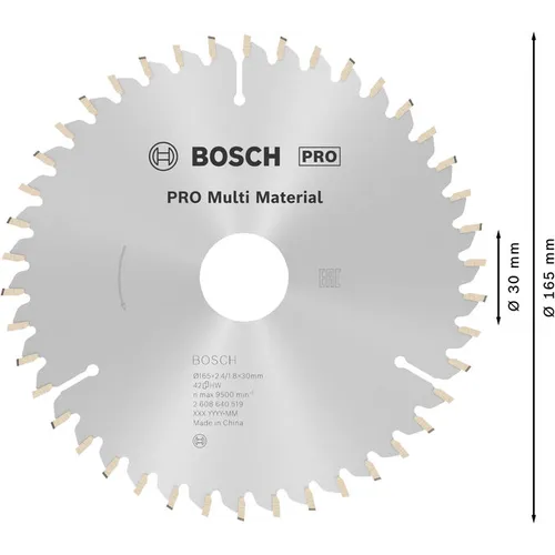 Cirkelsågklinga Multimaterial 165/30 mm, 42T