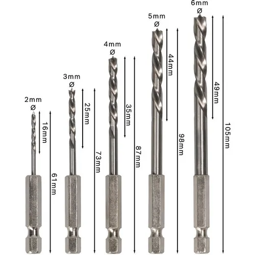 Träborrsats 1/4 5 delar