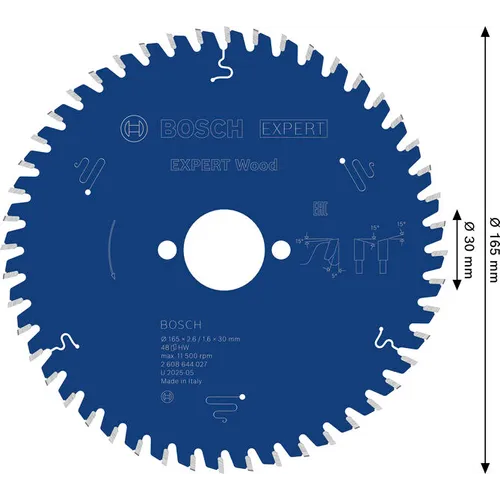 Cirkelsågklinga exp wood, 165x30x2,6 mm 48t