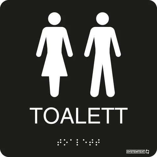 Toalettskylt  Dam/herr taktil 150x150 mm
